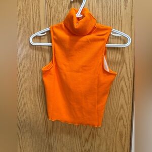 Women's Sleeveless Turtleneck Crop Top